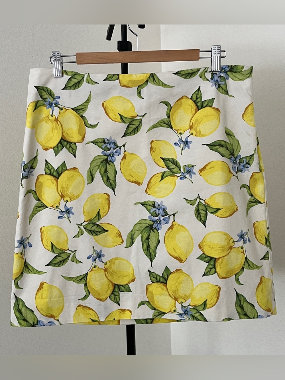 🍋 Talbots Lemon Print Skirt Size 12 | Lined + A-Line | Cotton Stretch Fit